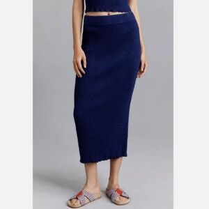 t.la Anthropologie Ribbed Skirt in Navy Size XS